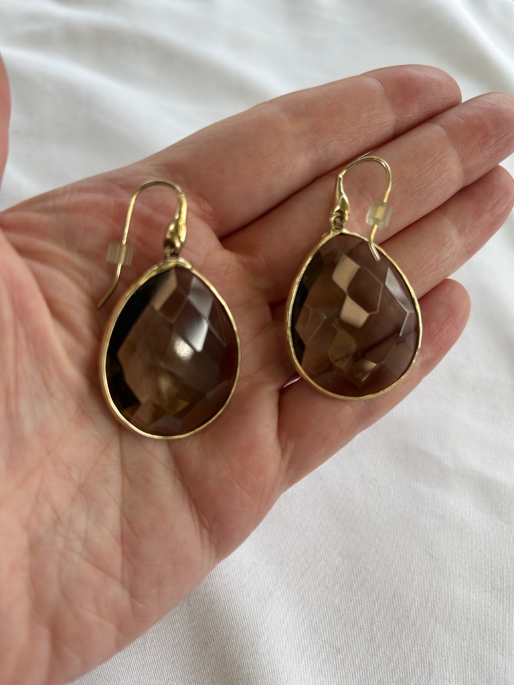 Stella & Dot Smoky Quartz Faceted Drop Earrings - Picture 3 of 5